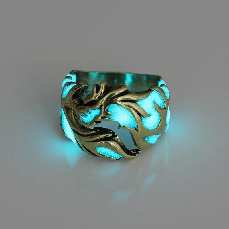 Punk fashion personality luminous dragon ring - Image 4
